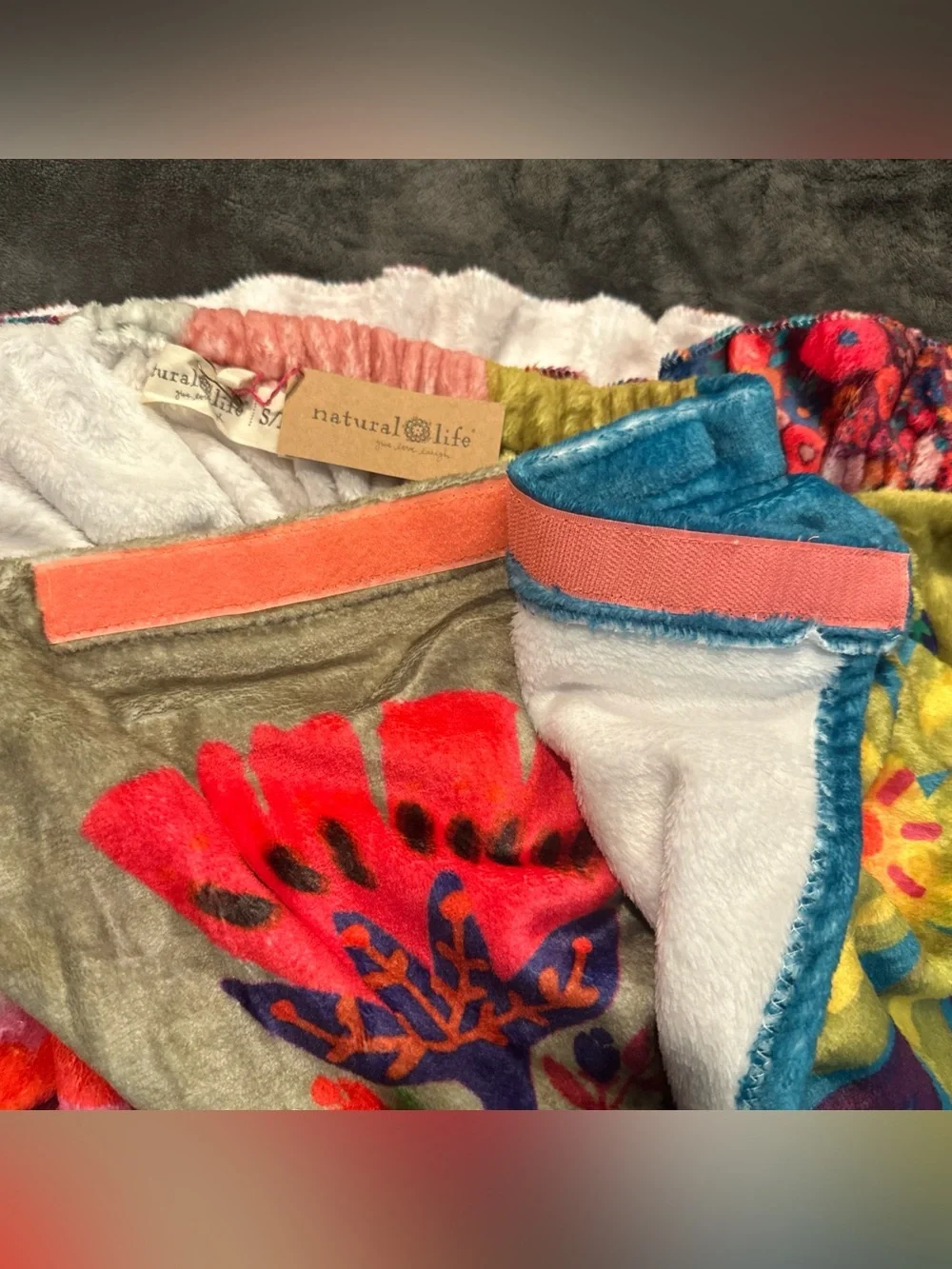 NWT Natural Life Towel Wrap Floral Plush S/M Boho Spa Shower Beach Coverup - Picture 7 of 13